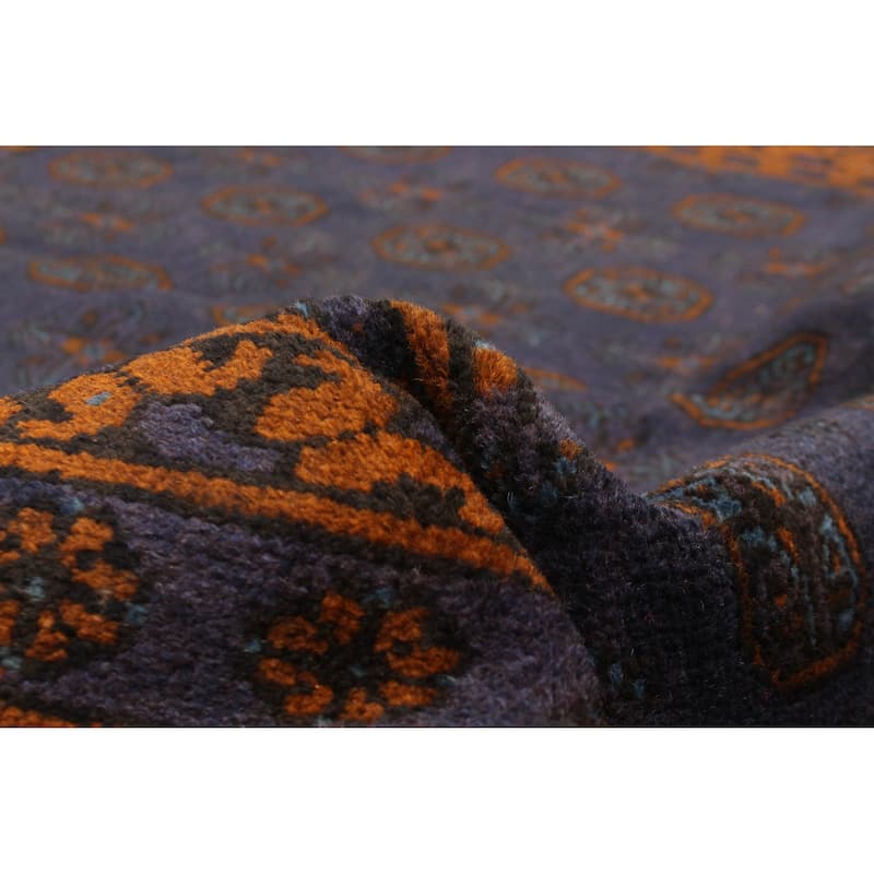 ECARPETGALLERY Hand-knotted Uzbek Kargahi Navy Wool Rug - 5'5 x 8'0