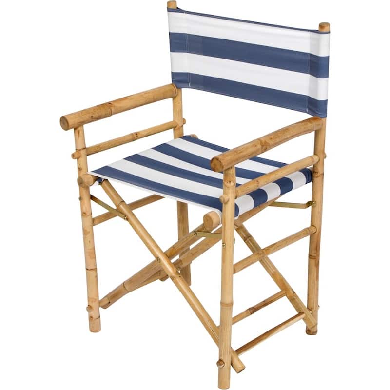 Patio Indoor Outdoor Folding Bamboo Director Chair Set of 2