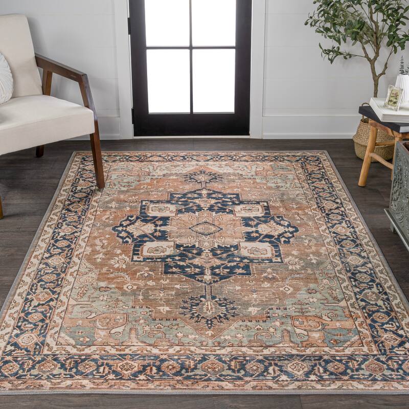 JONATHAN Y Marrakesh Ornate Medallion Machine Washable Area Rug