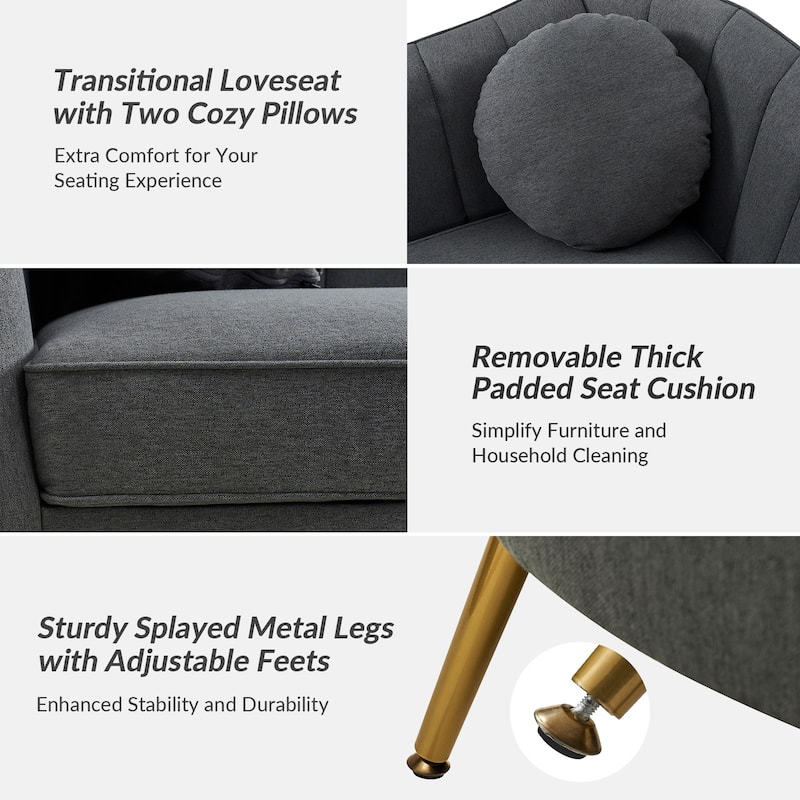 Cecilia 64.6" Wide Loveseat with Removable Cushions
