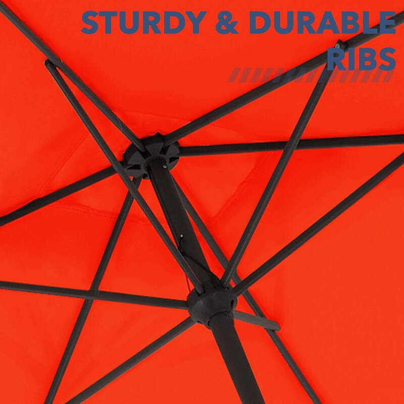 8*10ft Rectangular Patio Market Umbrella with Sagging Edge，UV Risistance,Crank & Tilt