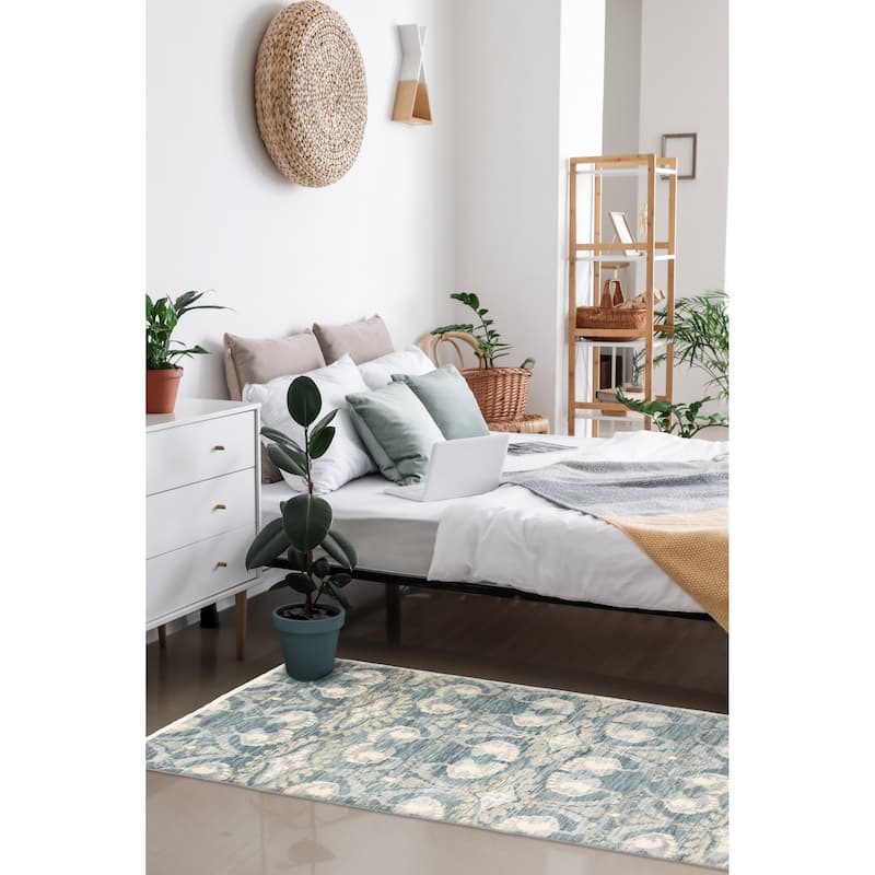 ECARPETGALLERY Hand-knotted Mystique Teal Wool Rug - 2'10 x 9'8