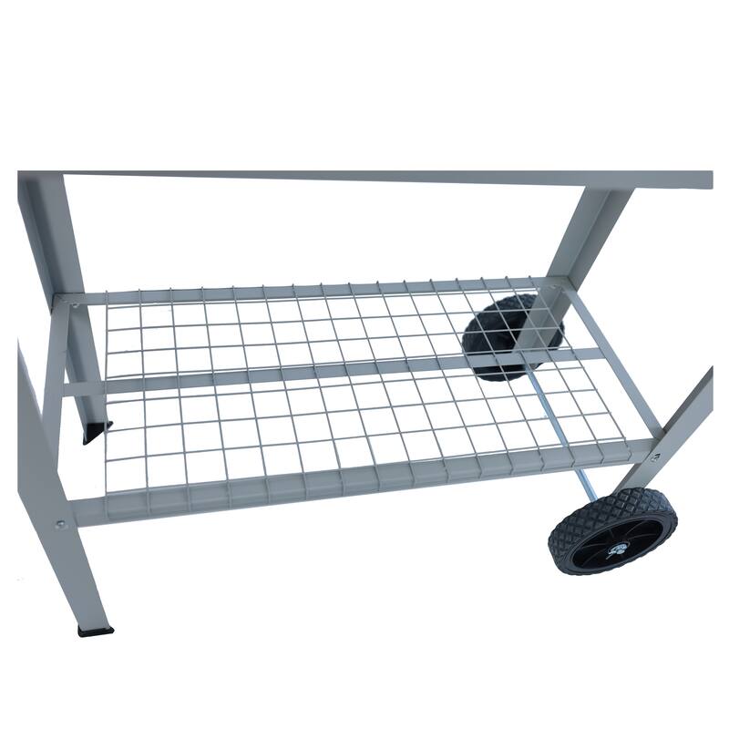 Elevated Rolling Planter - 33" Long Garden Bed, Ergonomic Design, Food-Grade Coating, for Patios, Balconies & Backyard Gardening