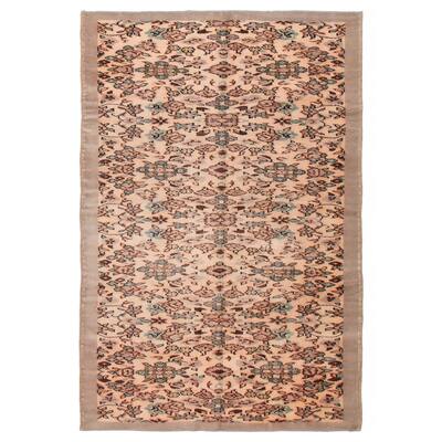 ECARPETGALLERY Hand-knotted Melis Vintage Ivory Wool Rug - 5'7 x 8'4