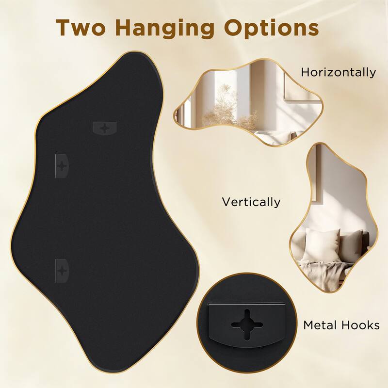 Irregular Asymmetric Aluminum Alloy Framed Wall Mirror