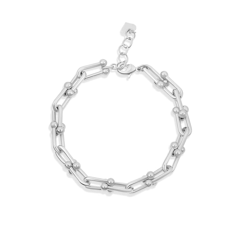 SHYMI Linked U Shape Chain Bracelet - Silver