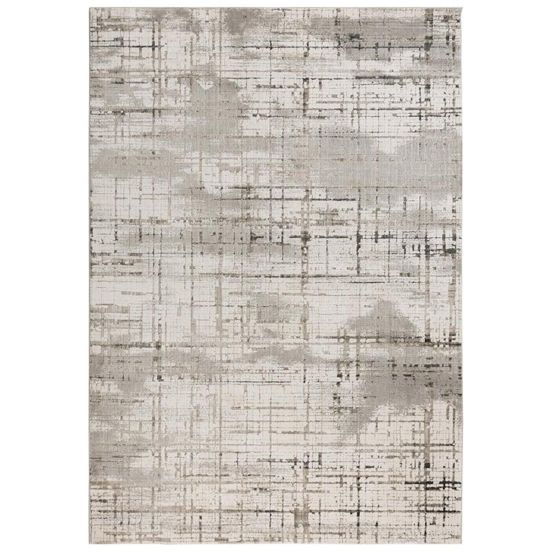 Alora Decor Graystone Contemporary Ivory Polyester Area Rug