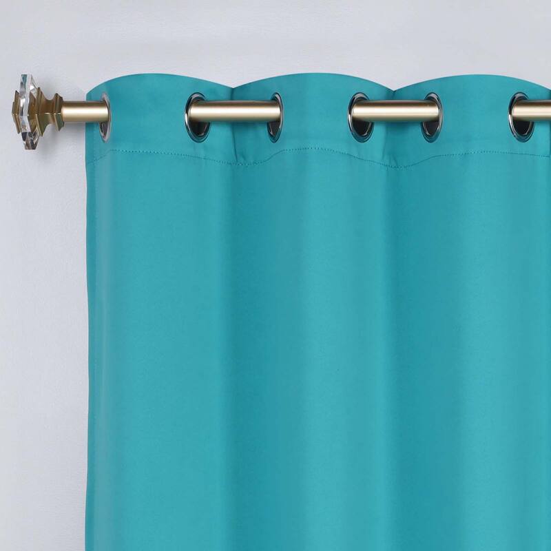 Superior Solid Machine Washable Room Darkening Grommet Curtains, Set of 2