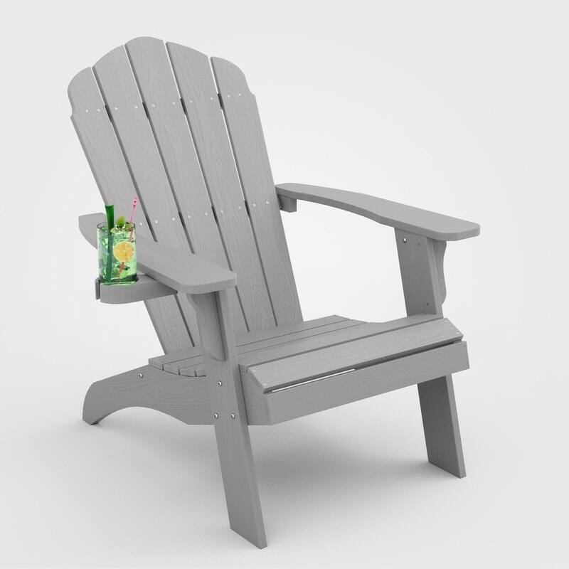 WINSOON HIPS Oversized Adirondack Chair with Cup-Holder