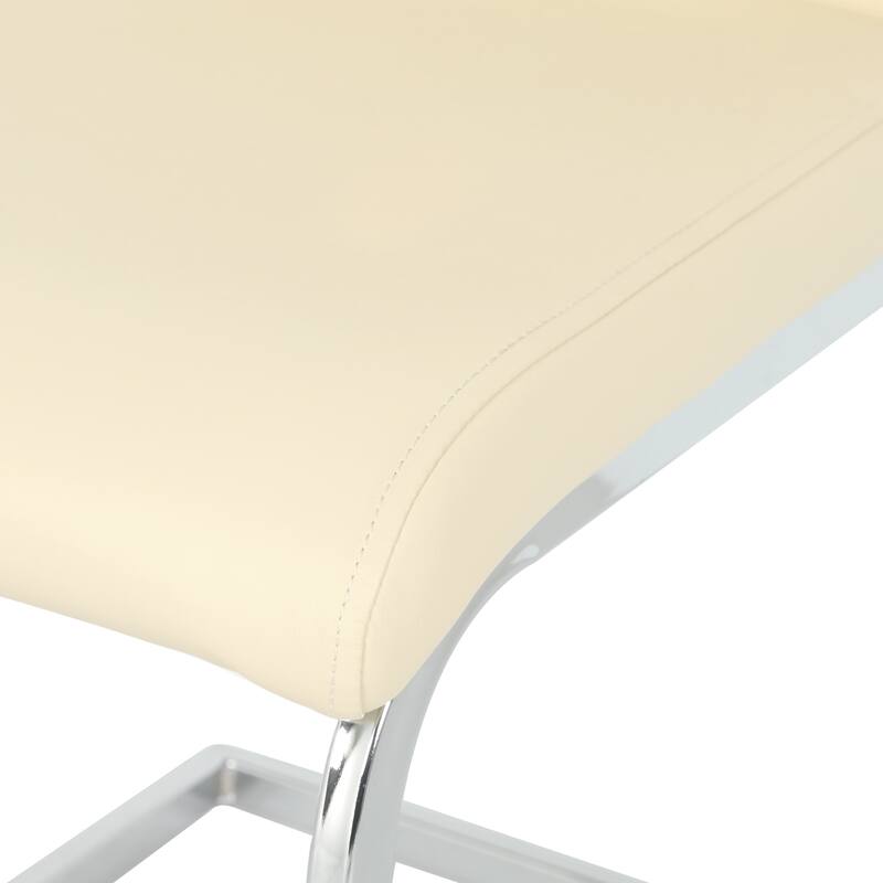 Modern PU Dining Chair Living Room Chair Upholstered Chair, Electroplated Metal Chair Leg Design, Kitchen (Set Of 2)