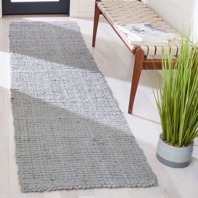 SAFAVIEH Handmade Natural Fiber Beacon Jute Rug - 2'3" x 9'  Runner - Light Grey