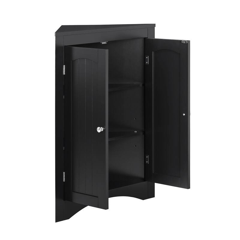 Free Standing Corner Cabinet With Doors and Shelves