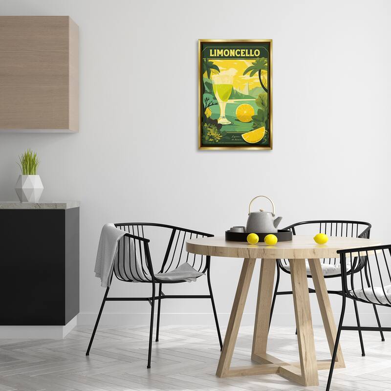 Stupell Lemon Cocktail in Tropical Scene Framed Floater Canvas Wall Art Design By Andreas Magnusson