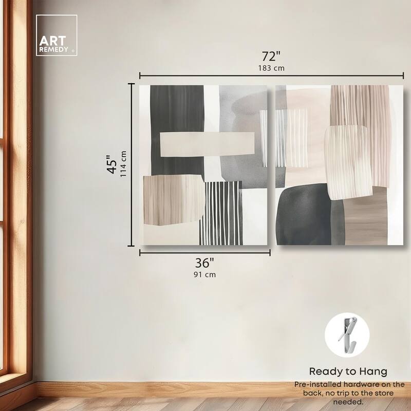 Floating Shapes II Canvas Set of 2 by Art Remedy, Gallery Wrapped