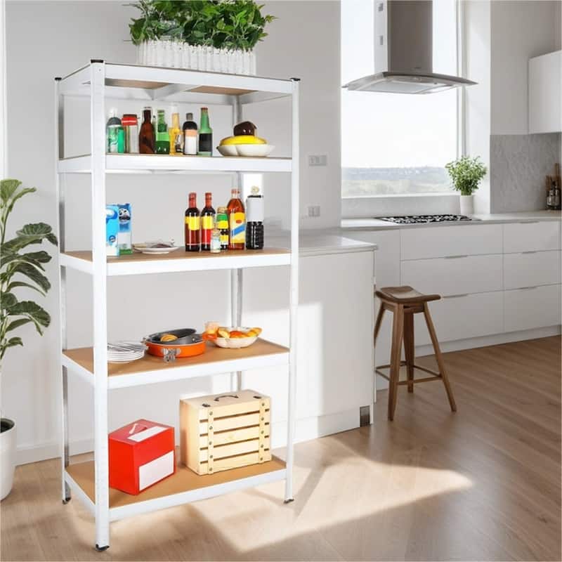 5 Tier Adjustable Metal Heavy Duty Open Shelves Organization