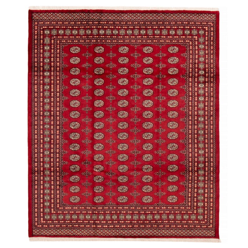 ECARPETGALLERY Hand-knotted Finest Peshawar Bokhara Red Wool Rug - 8'2 x 9'10 - Red - 8'2 x 9'10
