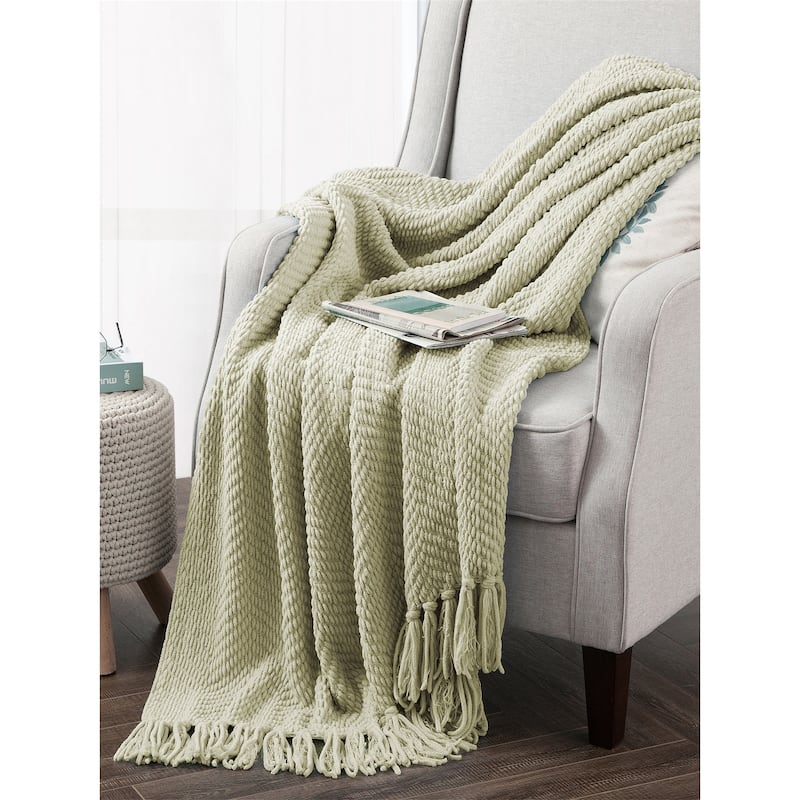 Knitted Tweed Couch Throw
