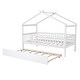 preview thumbnail 31 of 48, Twin Size Wooden House Bed Platform Bed With Twin Size Trundle,Solid Construction For Bedroom