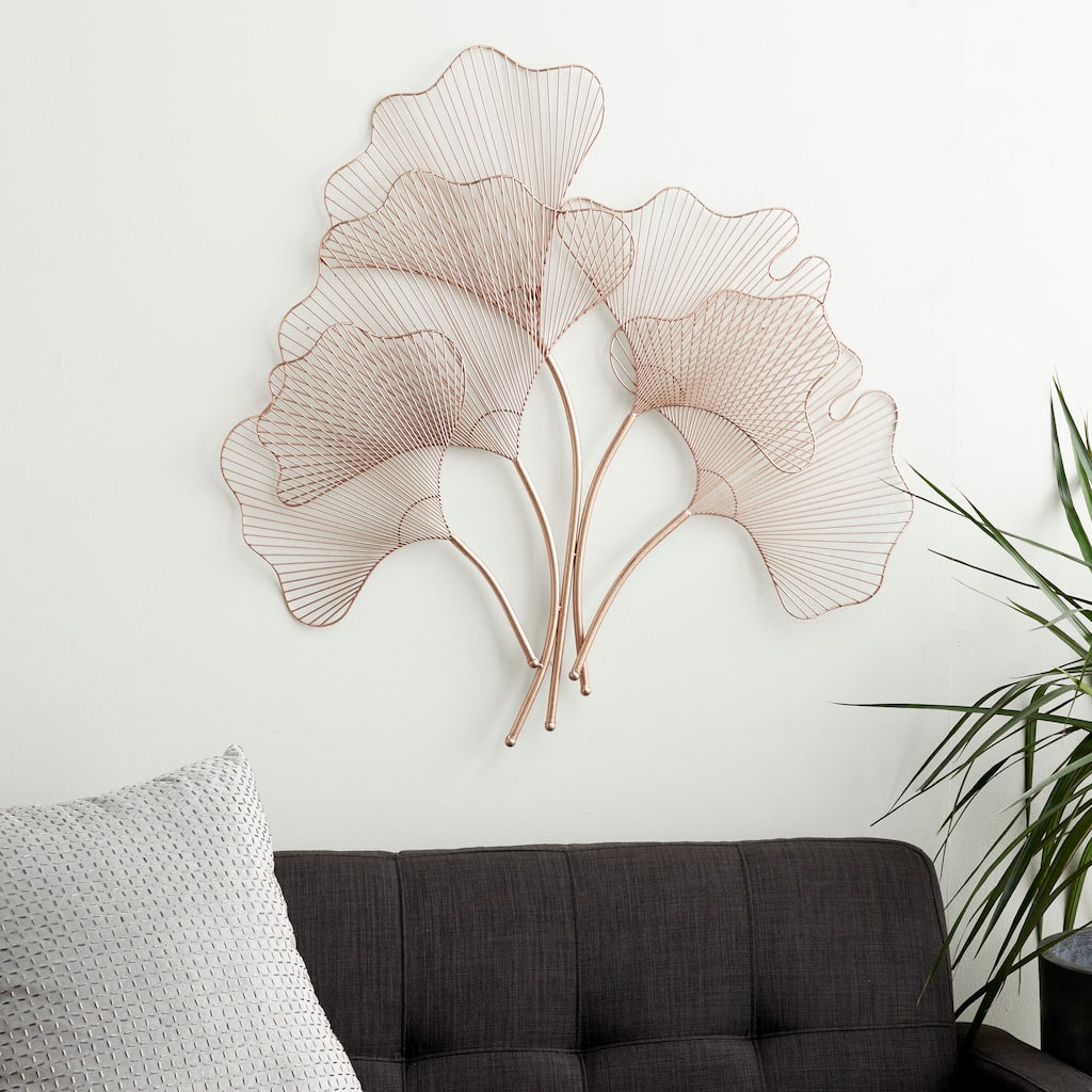 Copper Iron Glam Wall Decor Floral and botanical 34 x 35 x 1w