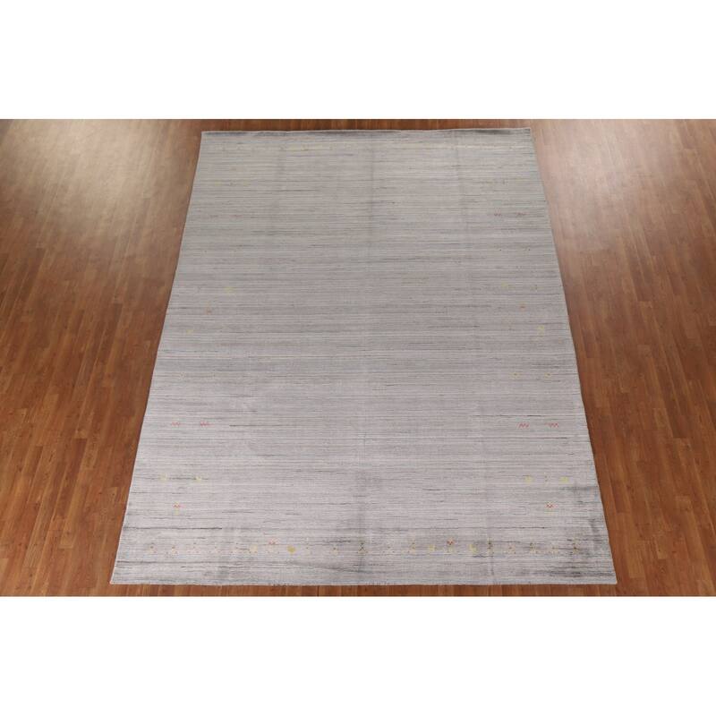 Striped Gabbeh Oriental Area Rug Handmade Wool Carpet - 8'9"x 11'9"