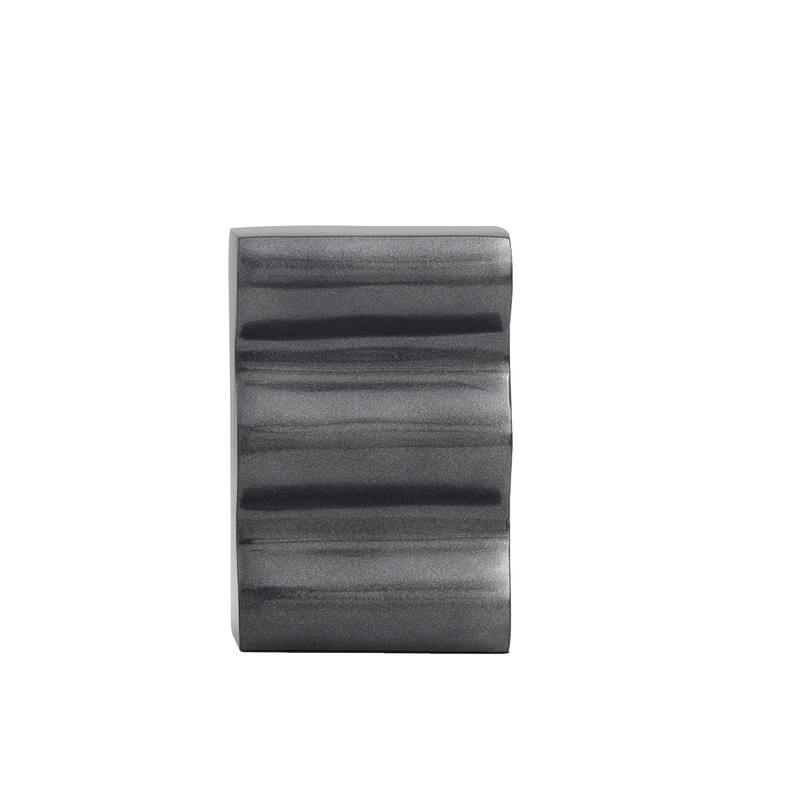 Dark Gray Aluminum Metal Wave Inspired Decorative Bookends (Set of 2)