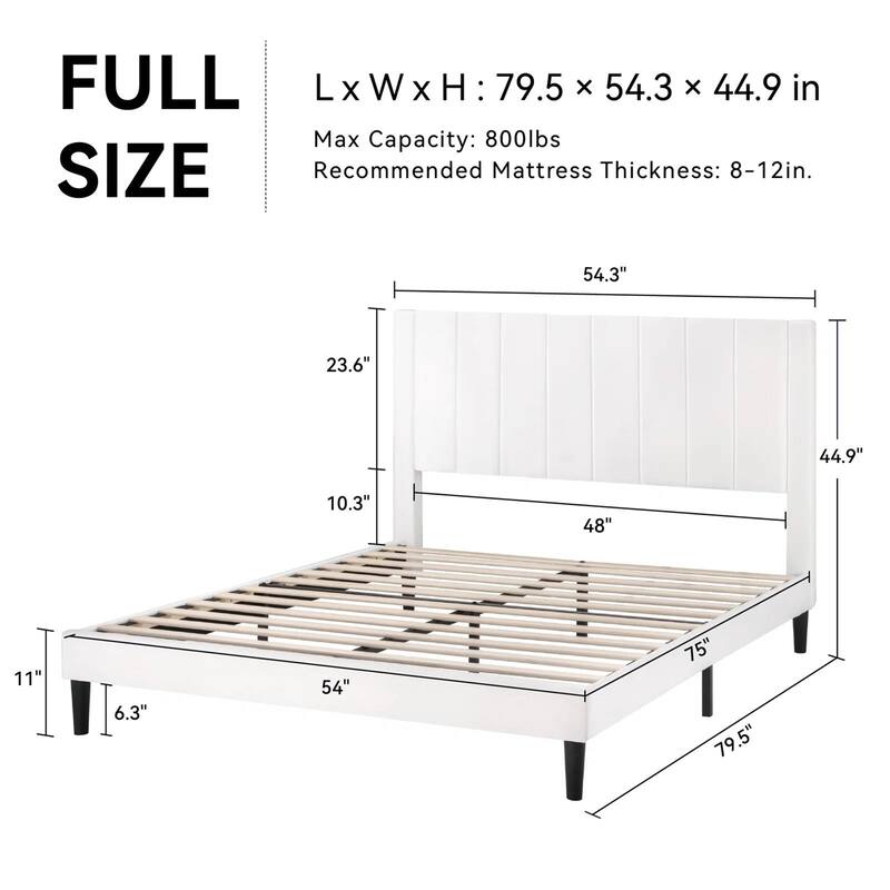 Velvet Upholstered Platform Bed Frame with Headboard