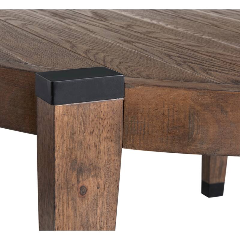 Magnussen Home Kaysen Wallaby and Matte Black Cocktail Table - 38''W x 38''D x 18''H