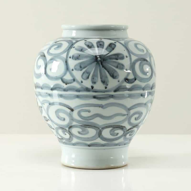 Approx 11 Inches Subtle Blue and White Vase