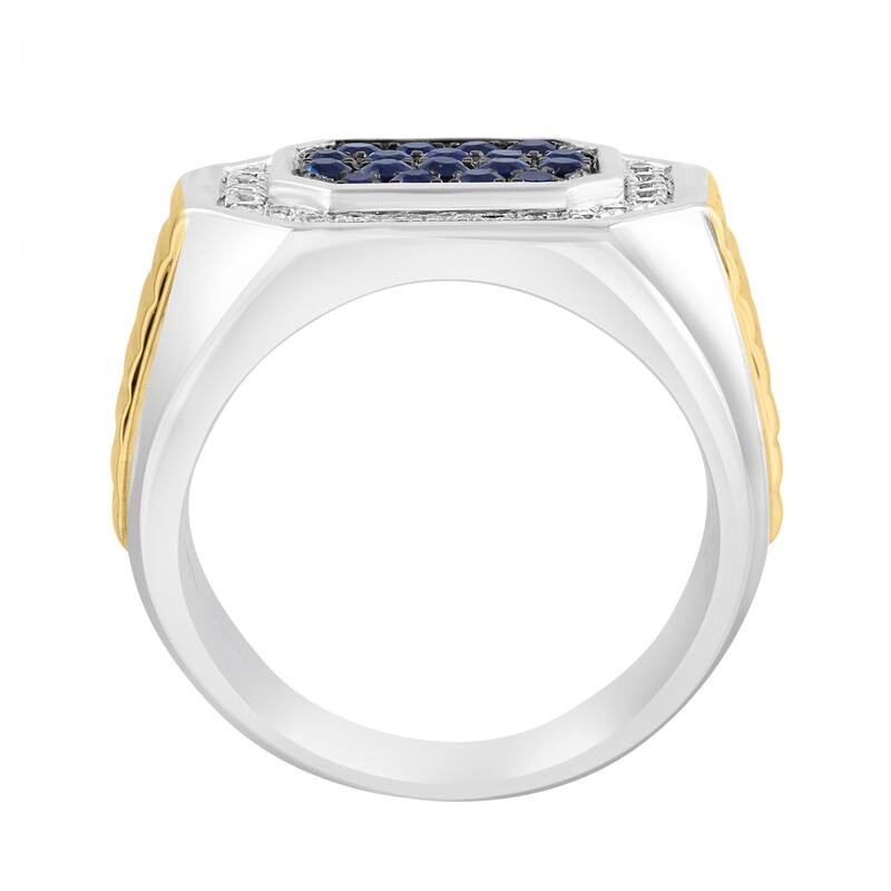 EFFY Men's 925 Sterling Silver White Sapphire Ring - Blue