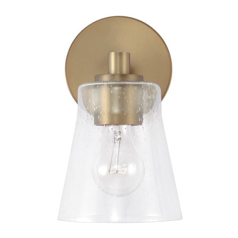 Baker 1-light Wall Sconce w/ Clear Seeded Glass