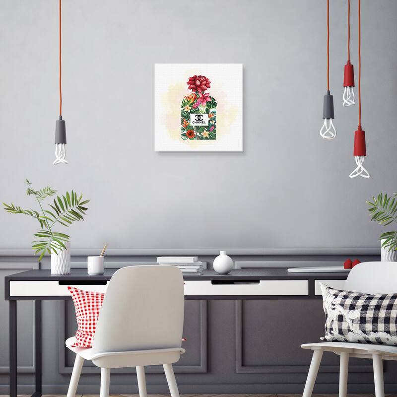 Greenery Perfume Bottle1 Canvas Art Print