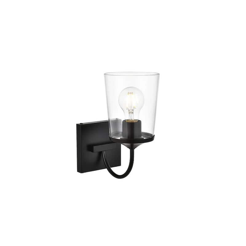 Avant 1 Light Black and Clear Bath Sconce