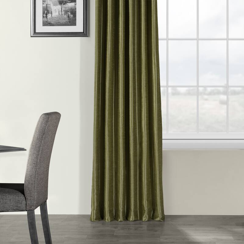 Exclusive Fabrics Vintage Textured Faux Dupioni Silk Room Darkening Curtains (1 Panel)