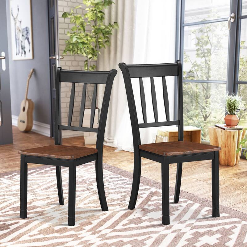 Costway Set of 2 Wood Dining Chair High Back Kitchen Whitesburg Side