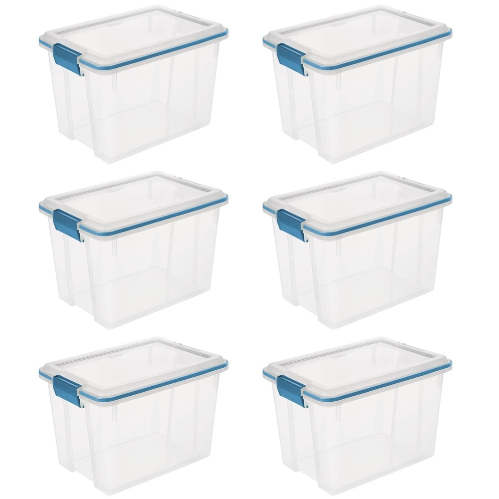 Sterilite 40 Qt Clear Plastic Storage Bin Totes with Latching Lid, Gray (6  Pack), 6pk - King Soopers