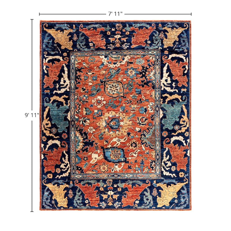 Serapi One-of-a-Kind Hand-Knotted Area Rug - Orange, 7' 11" x 9' 11" - 7' 11" x 9' 11"