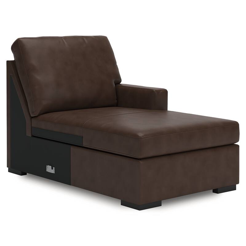 Signature Design by Ashley Modern Day Dark Brown 3-Piece Sectional with Double Chaise - 124" W x 61" D x 41" H