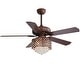 preview thumbnail 49 of 51, Sofucor 52" Ceiling Fan with Light Remote, Classical Crystal Chandelier fan, 5 Reversible Blades & Reverse Airflow