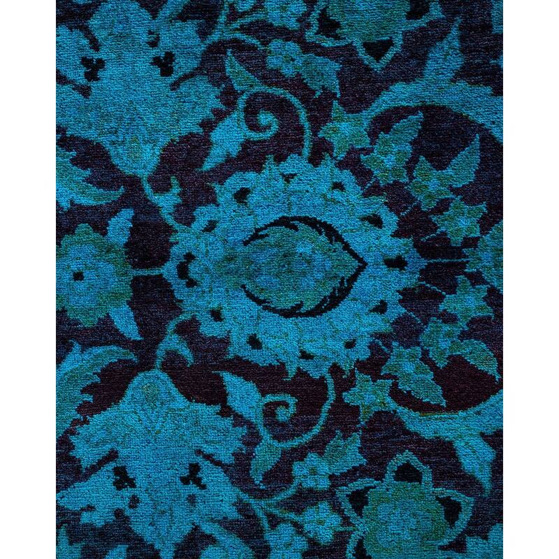 Fine Vibrance One-of-a-Kind Hand-Knotted Area Rug - Blue, 9' 1" x 12' 3" - 9' 1" x 12' 3"