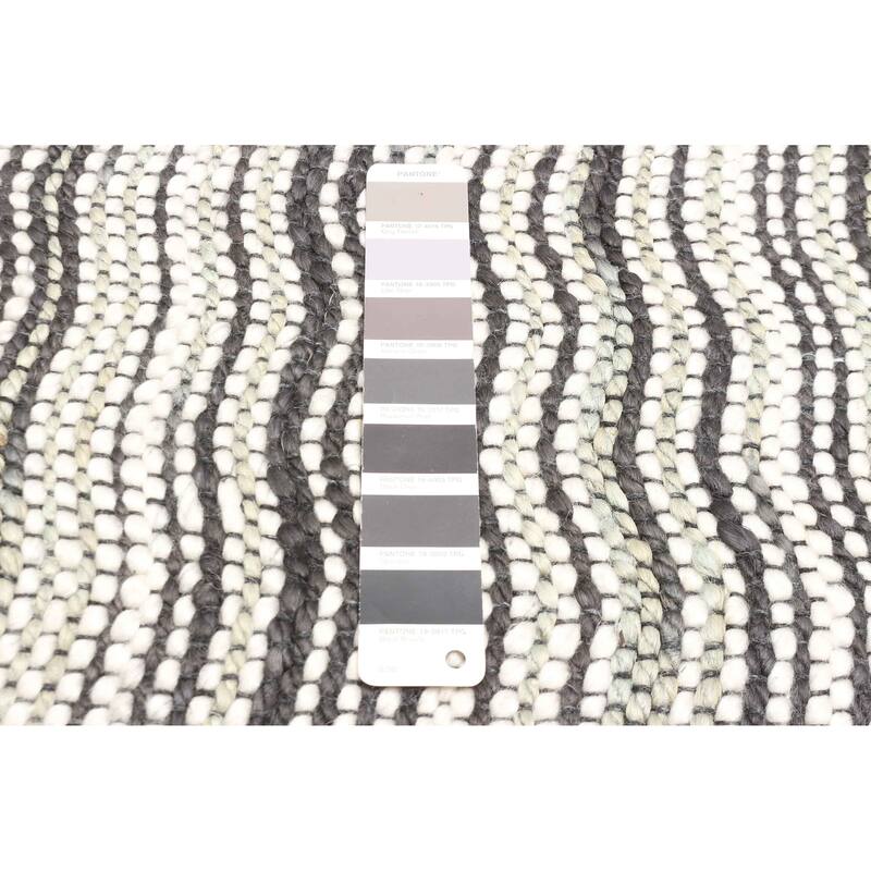 ECARPETGALLERY Braid weave Sienna Charcoal Wool Rug - 5'8 x 7'5