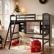 preview thumbnail 11 of 25, Elegant Twin size Loft Bed with Storage Shelves, Desk and Ladder, Maximized Space, Solid Construction & Versatility Galore Espresso