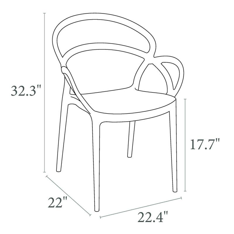 3-Piece Gray Outdoor Patio Dining Set with Stackable Chairs 32.25"