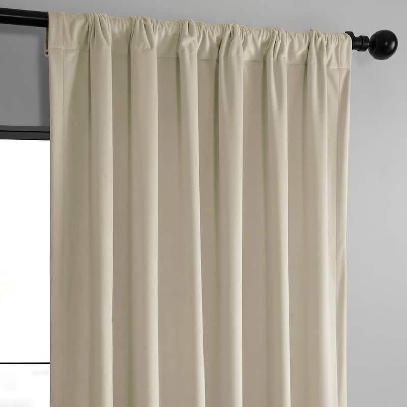 Exclusive Fabrics Basic Deluxe Velvet Room Darkening Curtain Pair - 2 Panels Window Curtains
