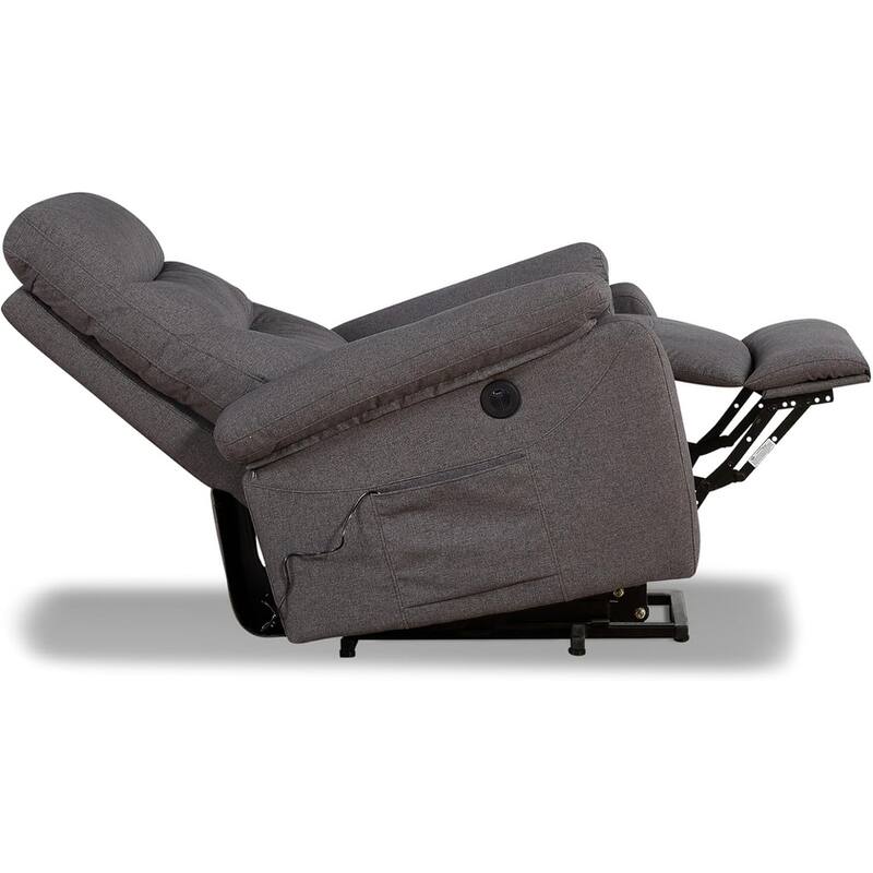 Contemporary Lift Chair Recliner with Grey Fabric Upholstery