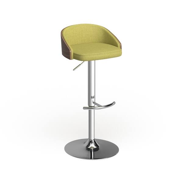 slide 1 of 12, Carson Carrington Sauda Wood and Chrome Mid-century Modern Adjustable Barstool Green