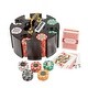 preview thumbnail 2 of 3, 200 14 Gram Coin Inlay Poker Chips & Wooden Carousel - Black