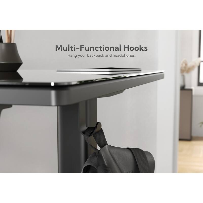 Electric Glass Standing Desk Adjustable Height Computer Desk Stand Up Desk