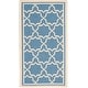 preview thumbnail 58 of 144, SAFAVIEH Courtyard Thomasina Indoor/ Outdoor Waterproof Patio Backyard Rug 2' x 3'7" - Blue/Beige