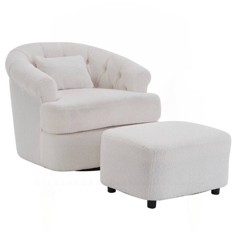 Modern Luxury Velvet Swivel Chair with Ottoman for Various Spaces