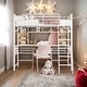 preview thumbnail 13 of 20, Modern Twin Size Loft Bed With Desk And Storage Shelves And Ladder And Safety Guaranteed